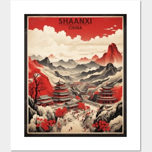 Shaanxi China Vintage Poster Tourism Posters and Art